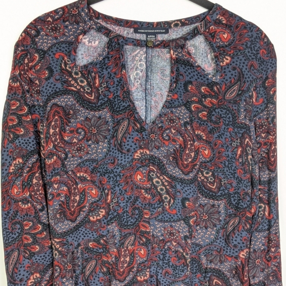 American Eagle AE Cut Out Floral Boho Mini Dress - Picture 5 of 5